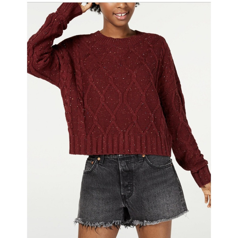 Ultra Flirt Junior Sweater Size Medium Knitted Burgundy Color A004502
